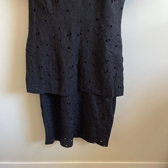 DYVNA Black Eyelet Lace Peplum Midi Dress 10 - Picture 8 of 8